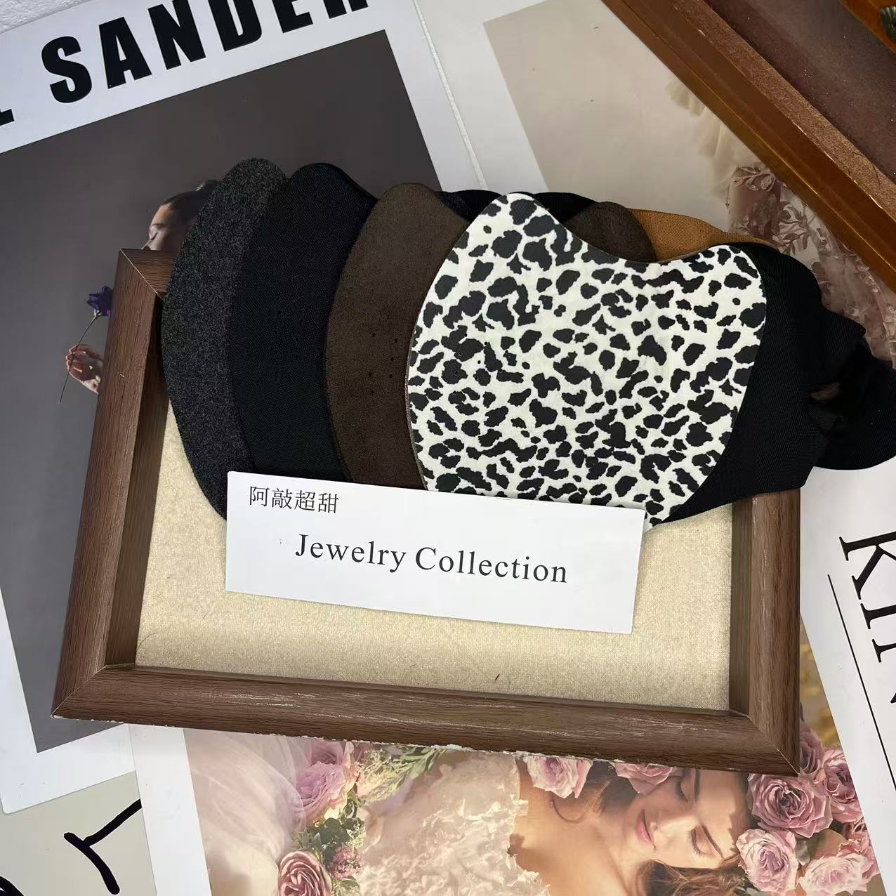 【阿敲】A924新款冬韩系豹纹保暖口罩女透气加厚保暖面罩-麦穗头饰