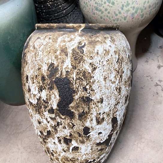 紫砂花盆口20高度36黑姹