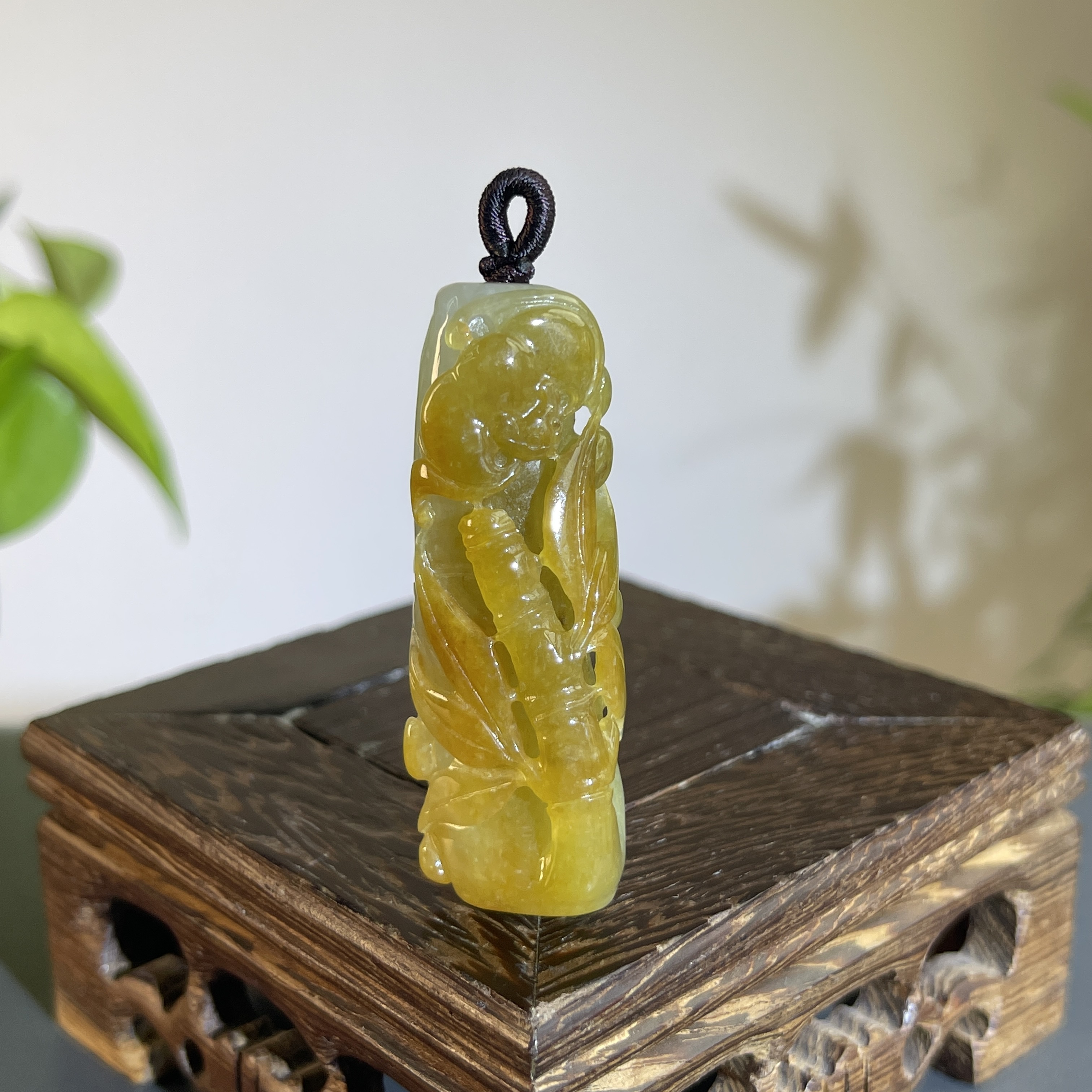 JGB21-84 天然翡翠缅甸A货 竹报平安