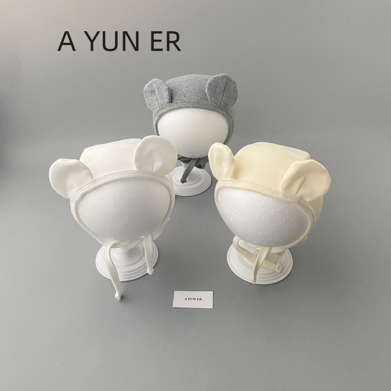 婴儿帽子春秋季新款宝宝包头帽可爱超萌小月龄女宝护耳帽外出胎帽