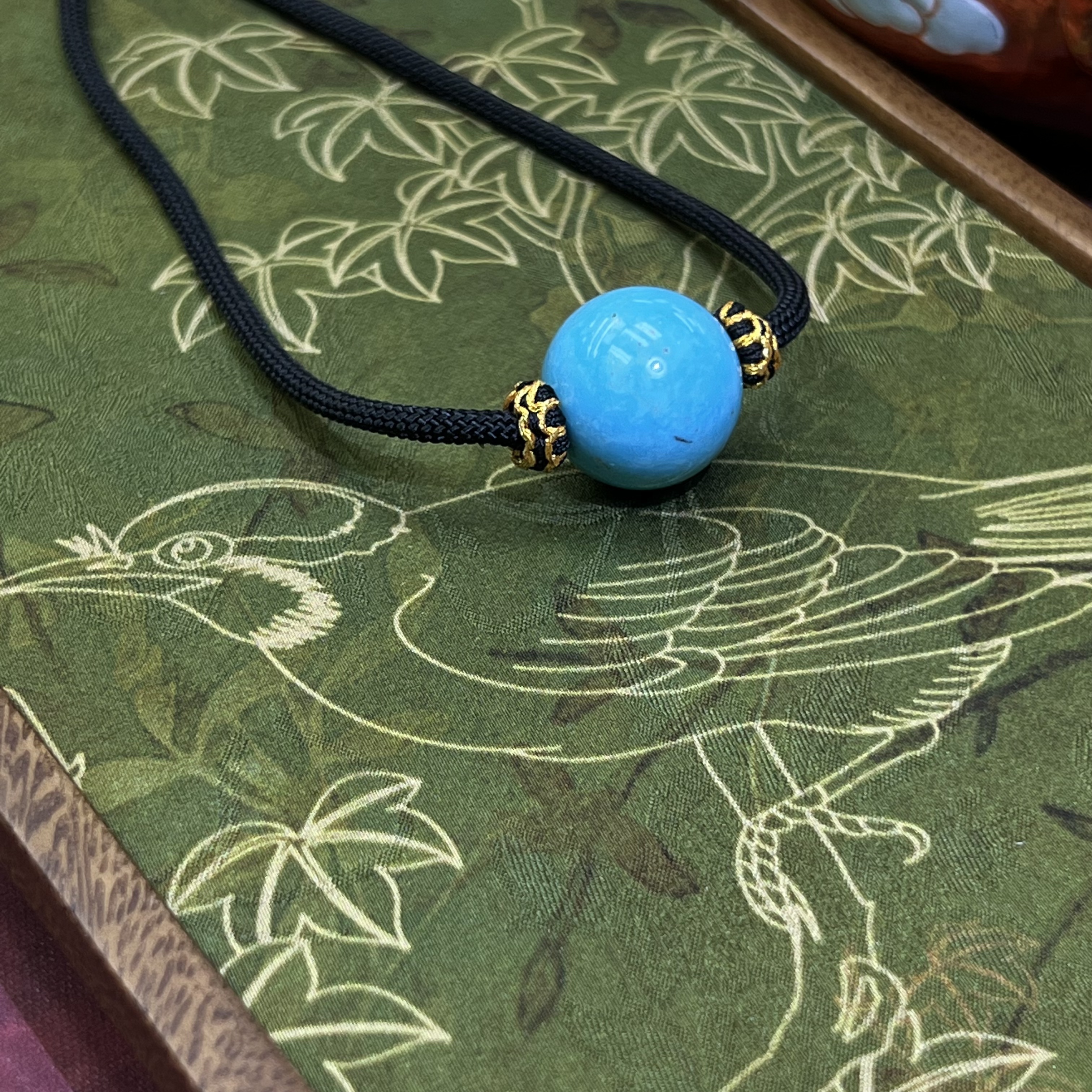 【珺笙珠宝】典藏•原矿暴蓝绿松石圆珠锁骨链