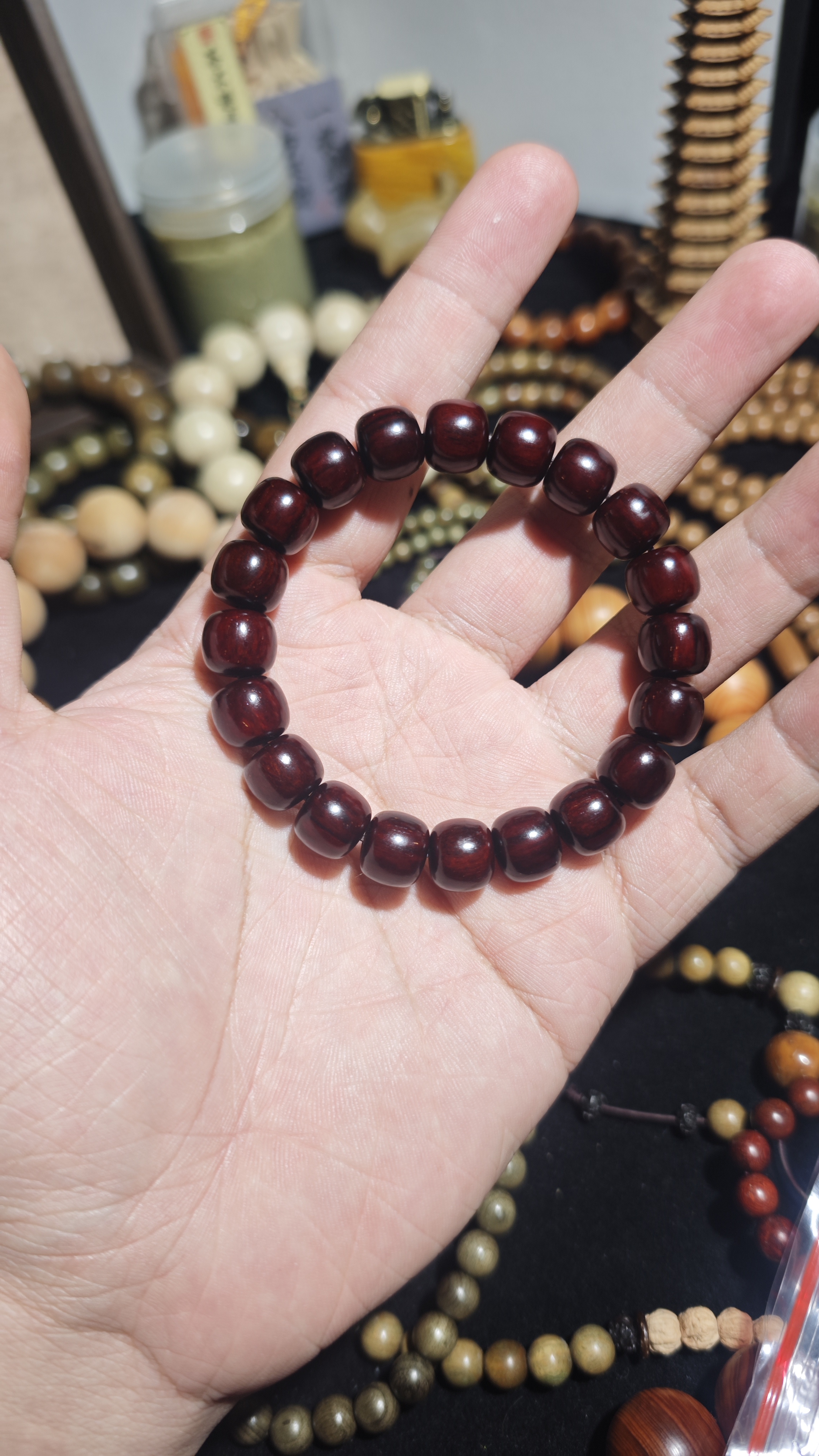 超精工印度小叶紫檀手串10*11老型珠单圈