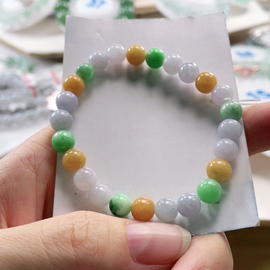 翡翠未镶嵌手链手串7-+