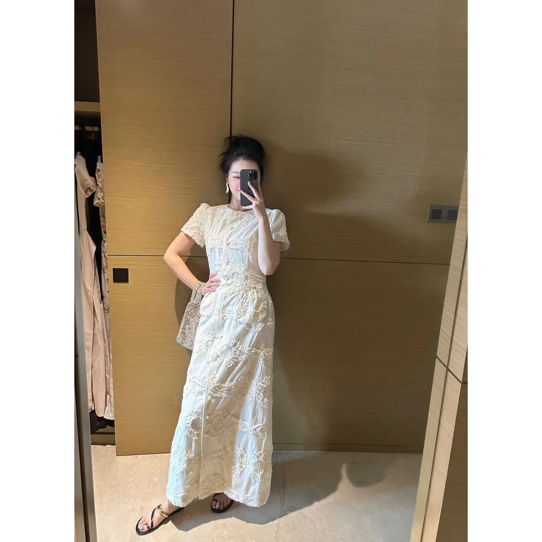 YJR雪缎 法式气质显瘦时尚百搭休闲连衣裙YJR1197