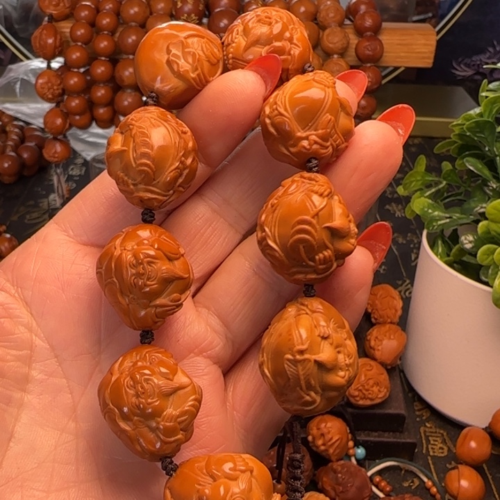用***2手串/手链橄榄核橄榄核雕刻手串横财