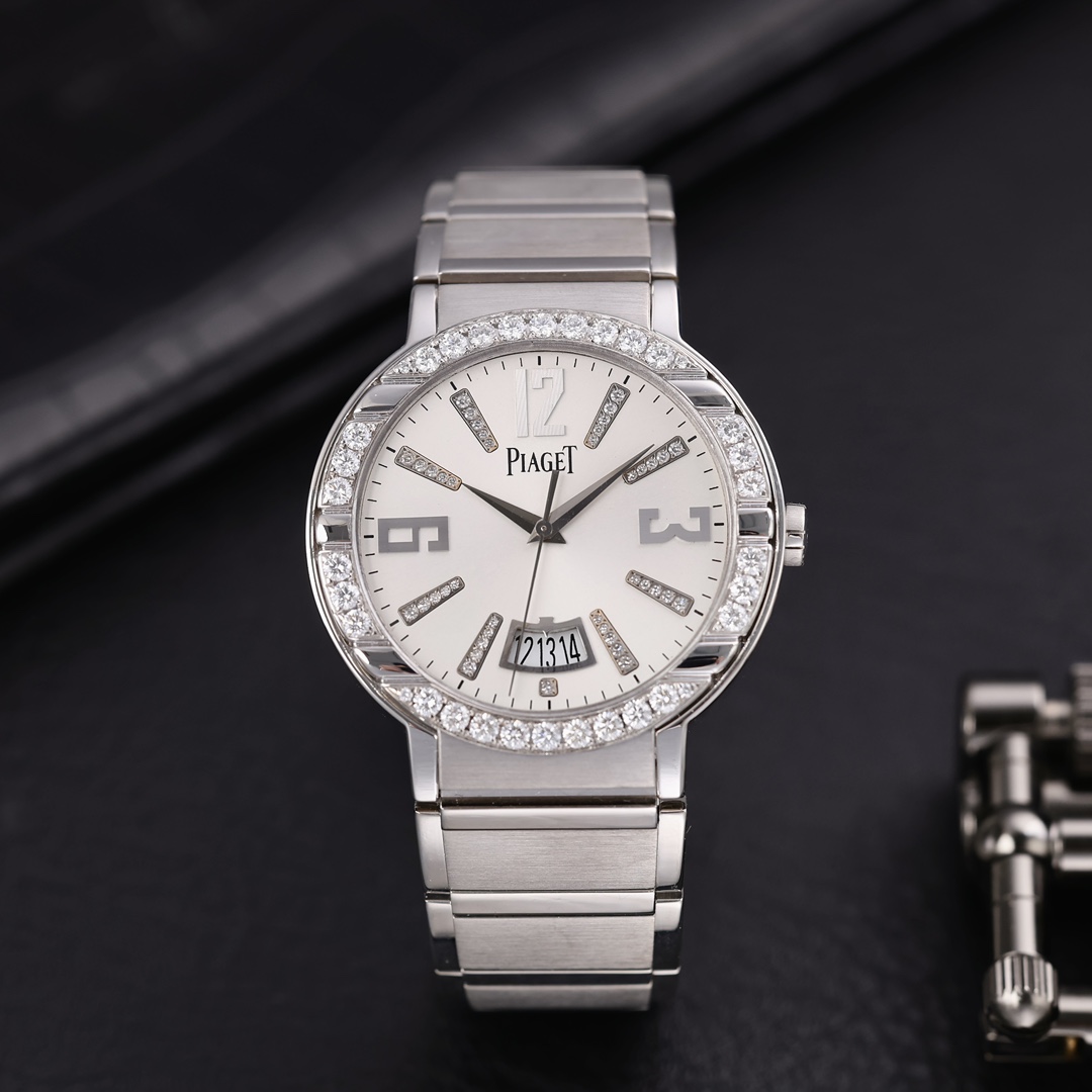 95新 Piaget/伯爵 G0A33223 日期显示 18k白金原镶钻 38mm 单表