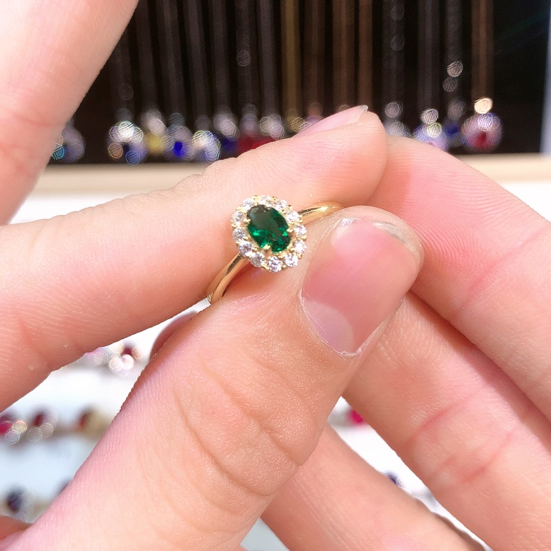 透辉石戒指银S925镶嵌