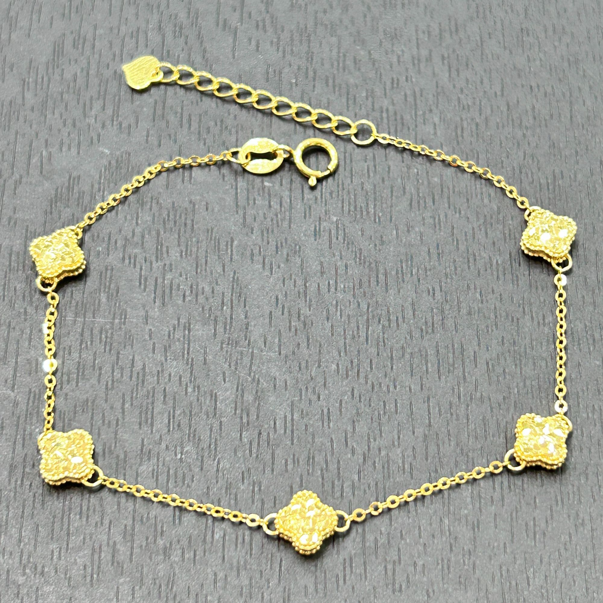 【销冠专享】18K金碎冰冰四叶草手链ZBKJSL114