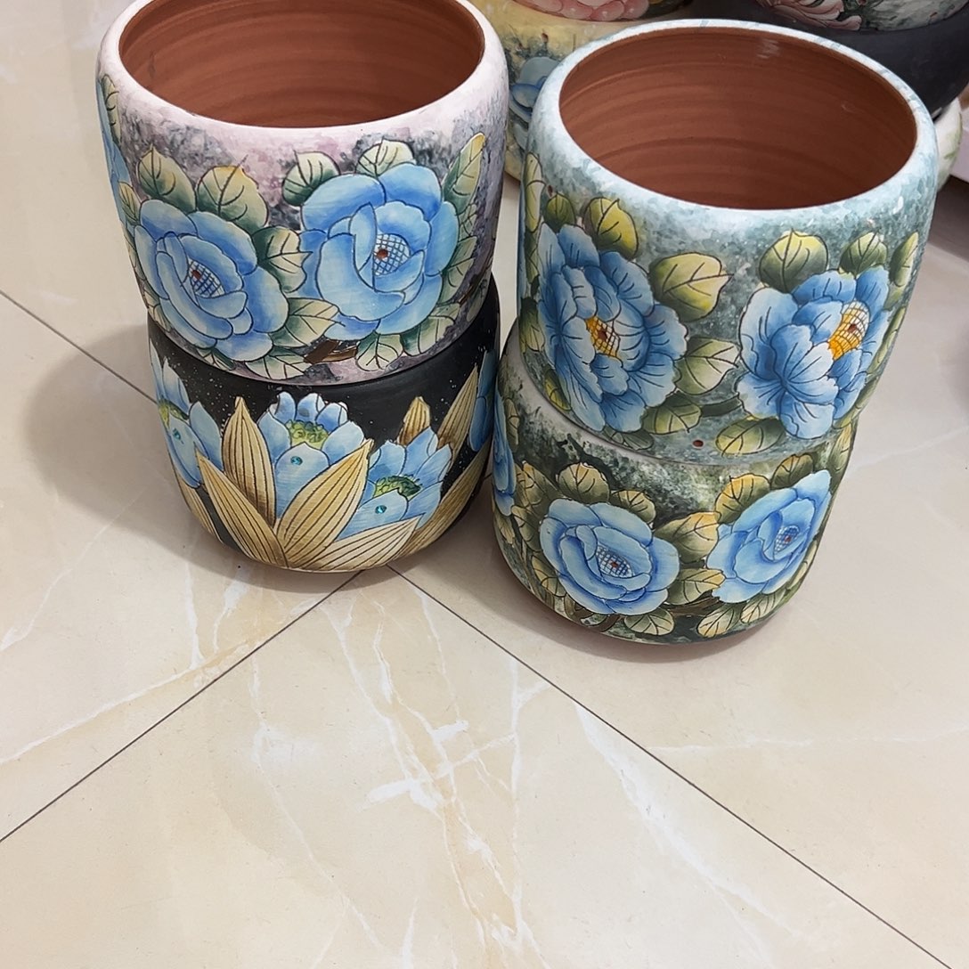 J***5景德镇炫彩手绘景德镇陶瓷花盆