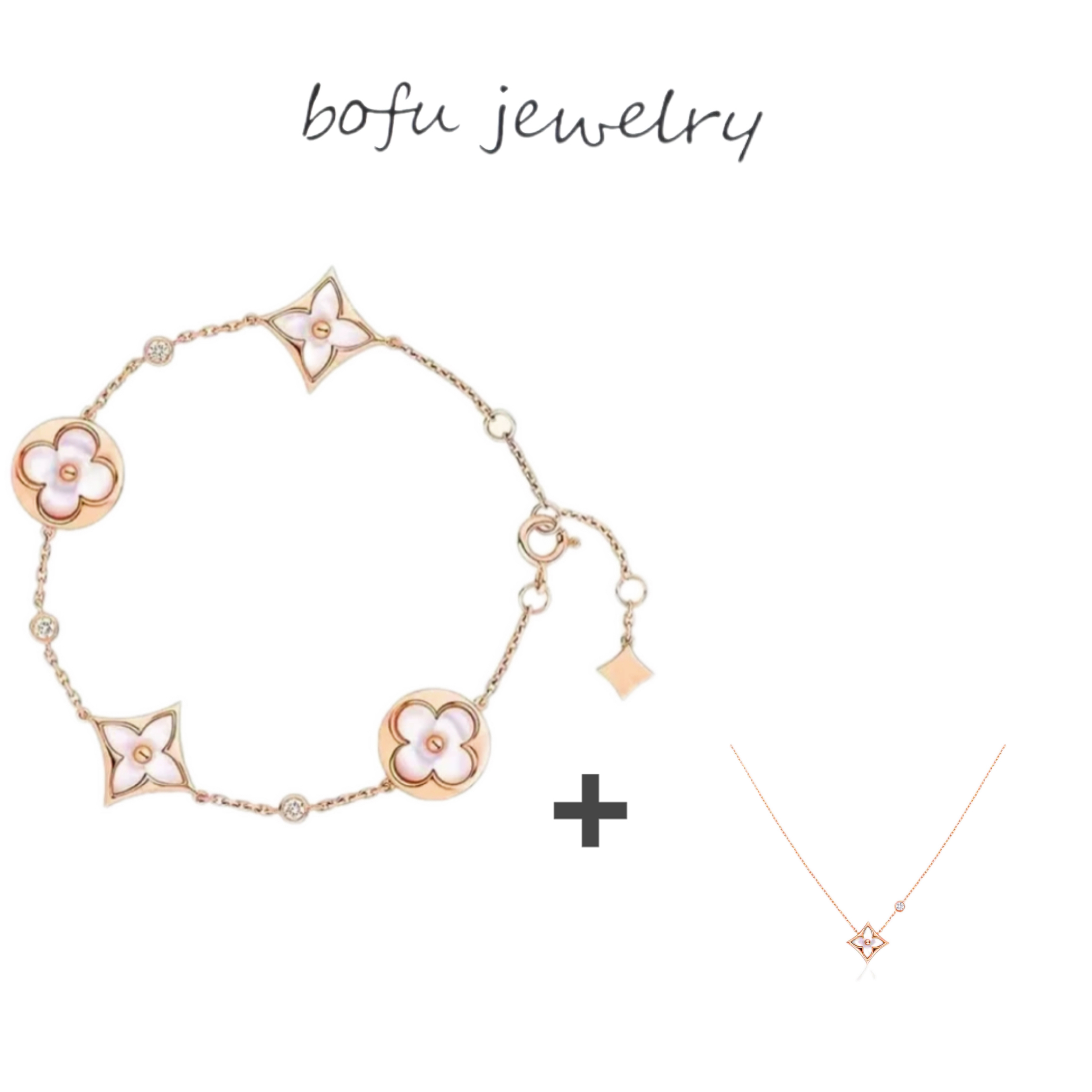 bofu/博孚 合金手链 时尚轻奢四花手链气质百搭精致