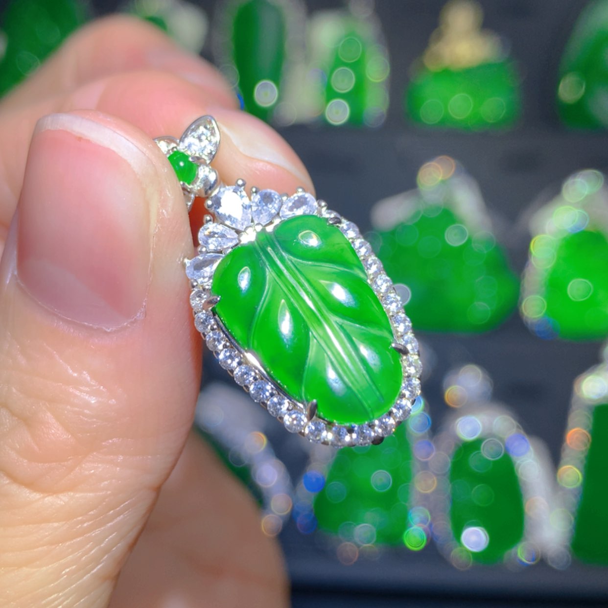 【闪购商品】翡翠吊坠(不含链)银S925镶嵌