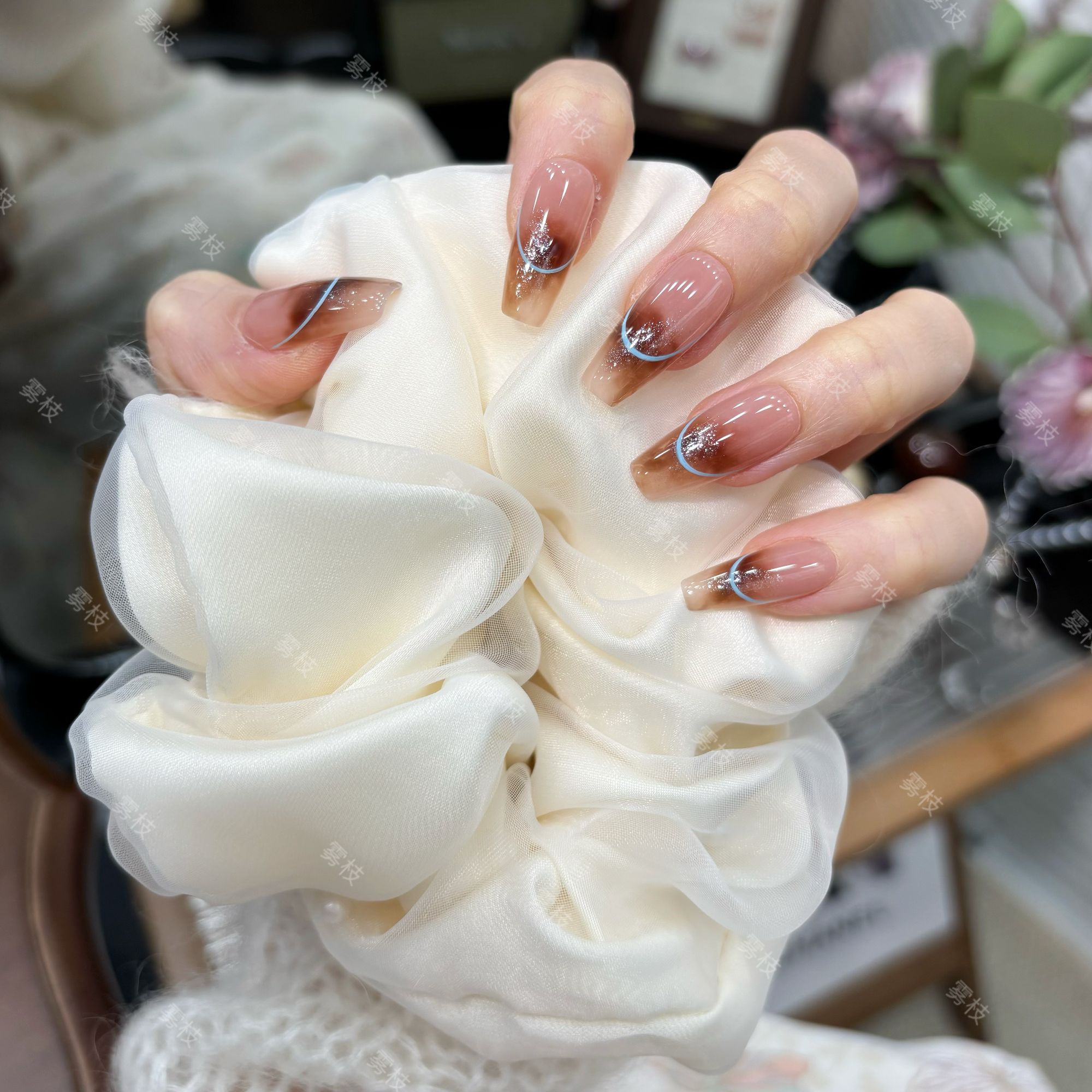 【海岸线】美拉德色系晕染法式气质显白百搭高级纯手工可拆卸穿戴甲