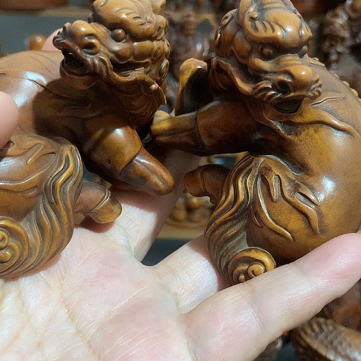 黄杨木龙马大摆件