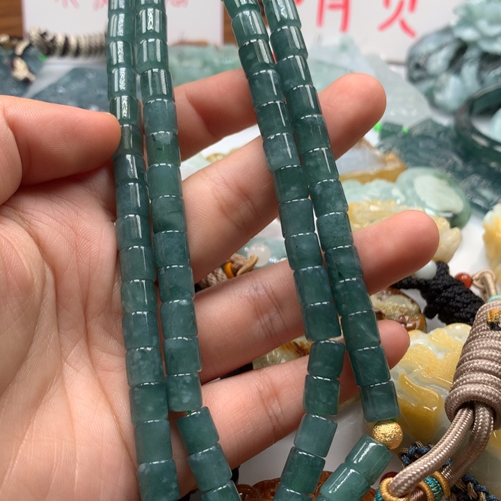 翡翠颈饰未镶嵌保真天然A货翡翠