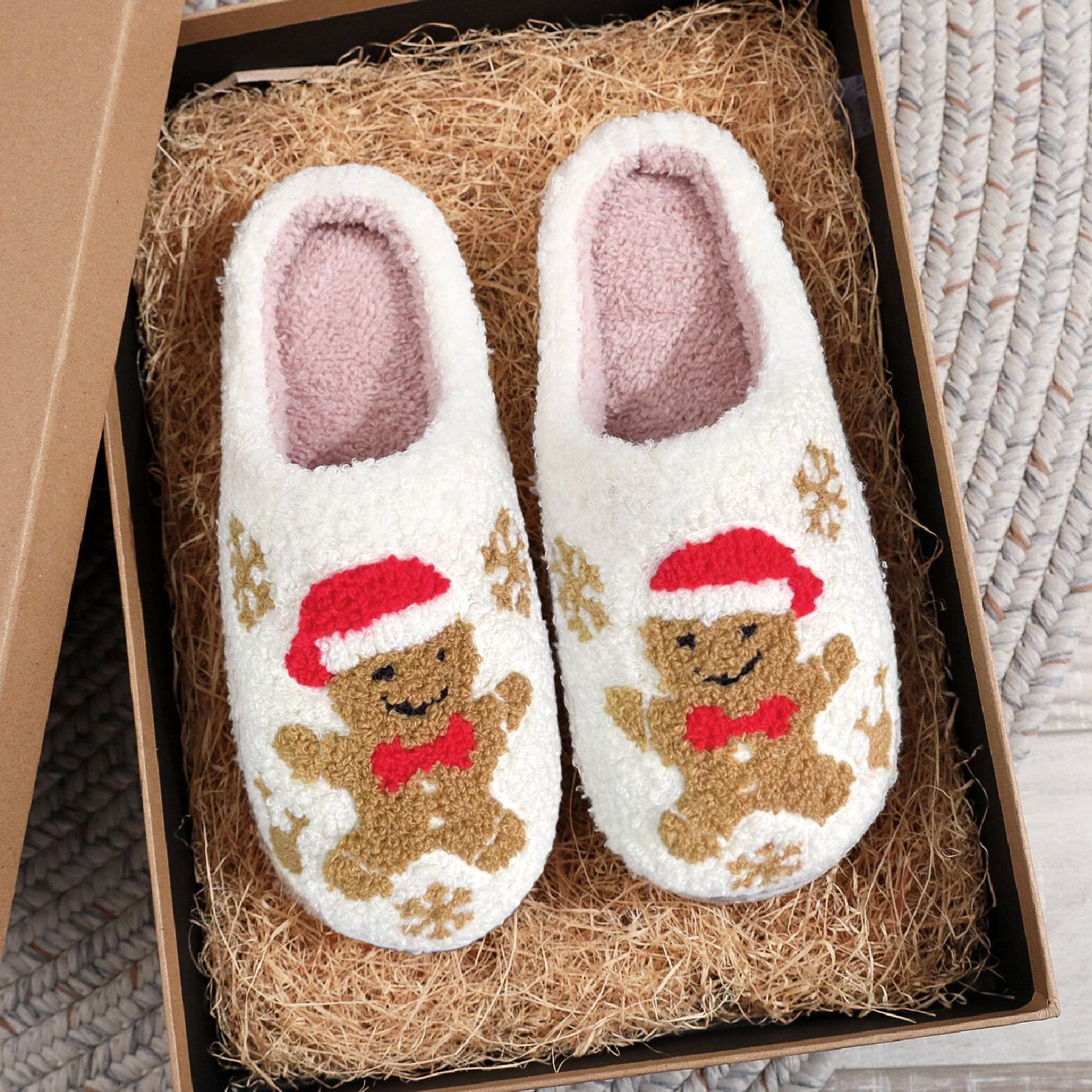 圣诞节男女士新款拖鞋情侣室内居家防滑保暖可爱鞋冬季舒适家用Y