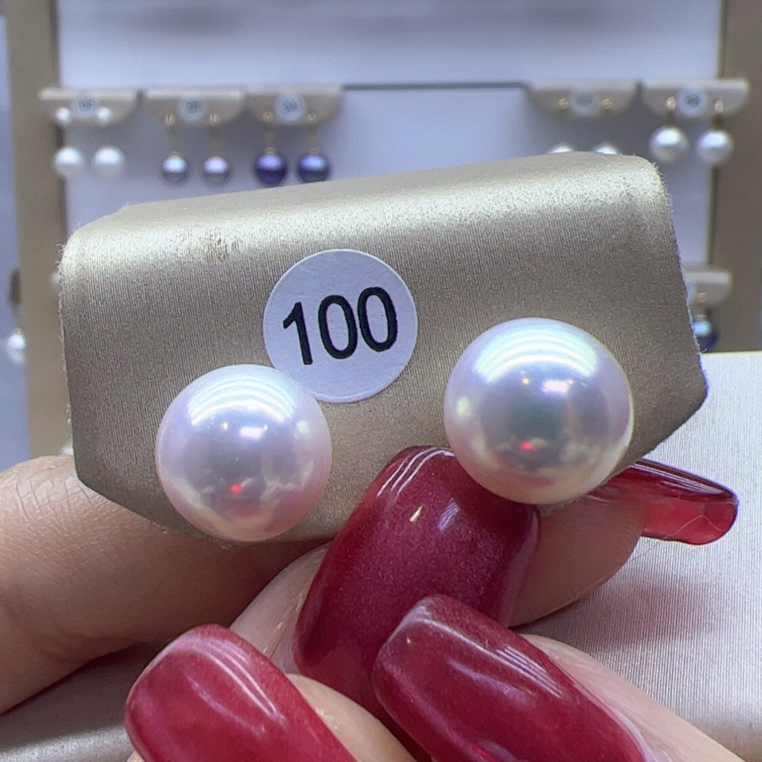 淡水珍珠耳饰18K金镶嵌