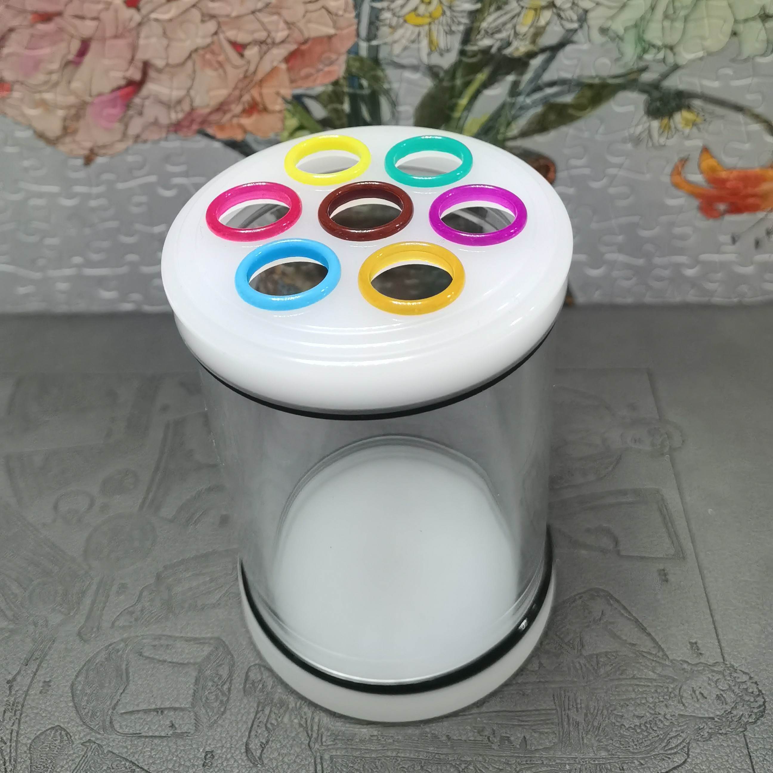 鸣虫时记【迟鸣】彩色眼圈七孔60蝈蝈叫罐带簧