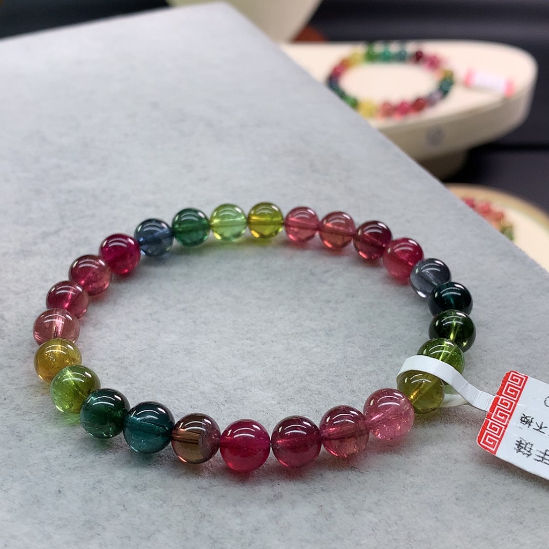 【闪购商品】碧玺手链未镶嵌碧玺色标单圈7.3