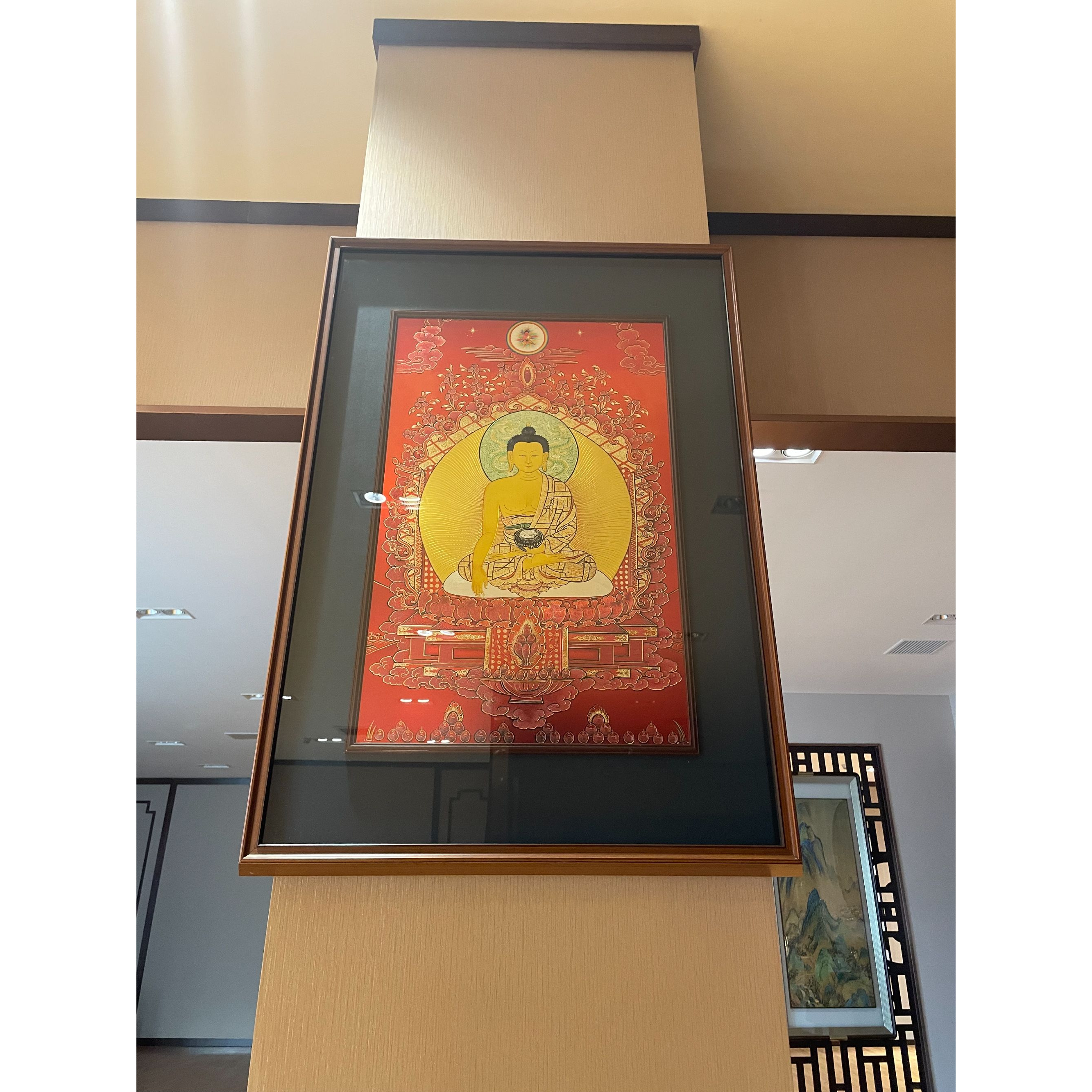 铜小鸭《释迦牟尼佛》手工铝板雕刻 玄关 贡桌挂画