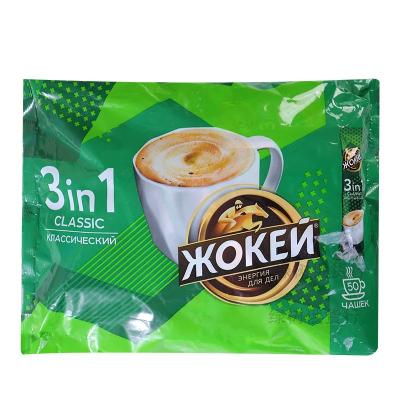 俄罗斯原装进口三合一速溶咖啡焦糖浓香拿铁坚果600g醇香提神饮品