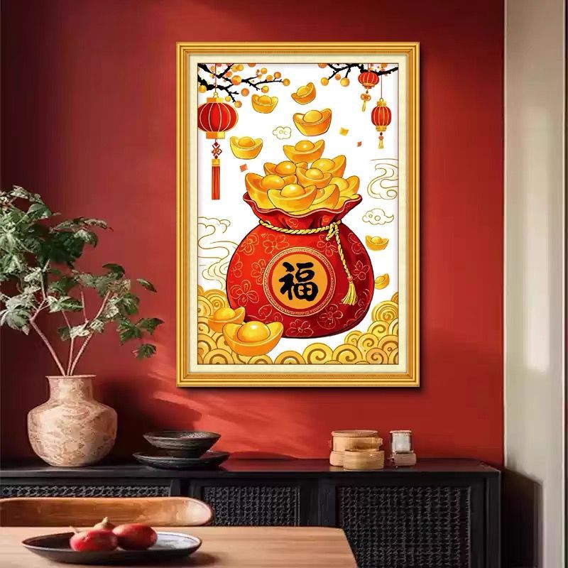 福气满满十字绣满绣21色2025新款线绣客厅卧室客厅简单小件新手