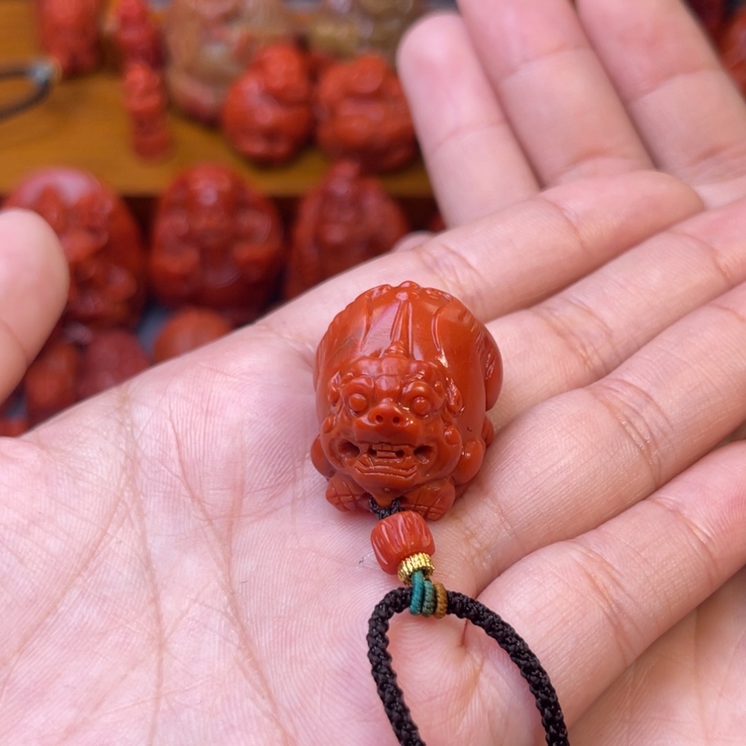 像****南红玛瑙未镶嵌川料瓦西貔貅吊坠