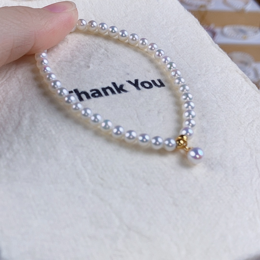 银S925镶嵌手绳淡水珍珠