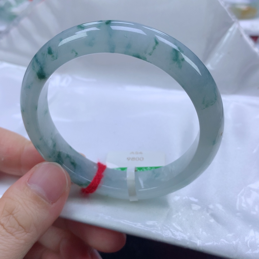 翡翠手镯未镶嵌缅甸天然翡翠手镯54圈口