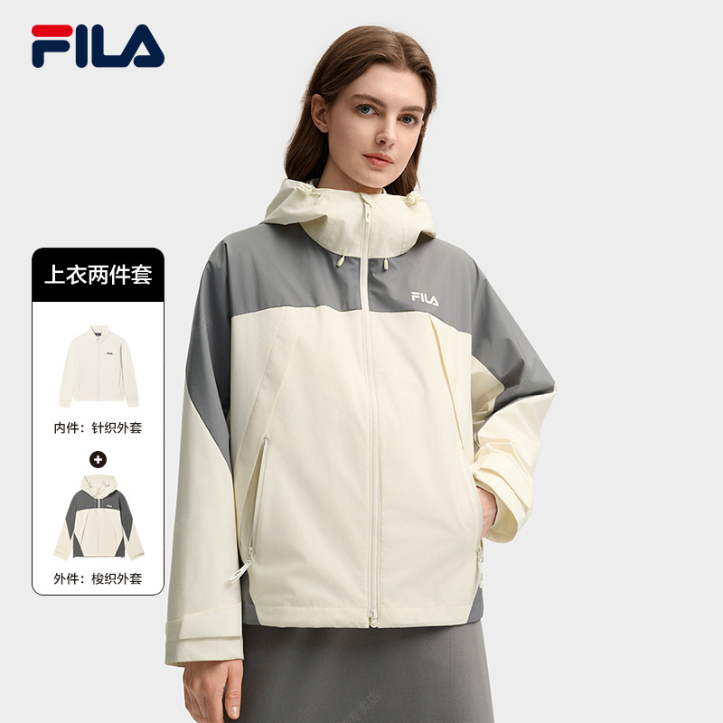 Fila/斐乐加绒加厚款透气短外套户外运动防水拼接女款F11W539708F