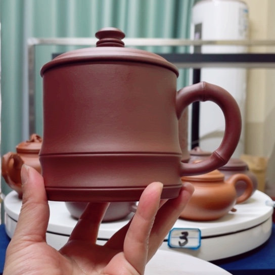 紫砂茶杯清水泥直接杯450cc