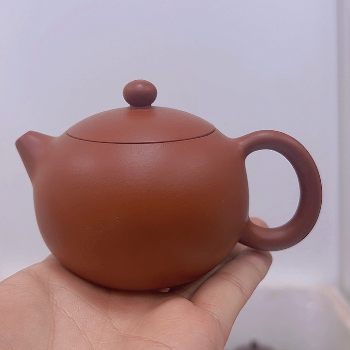 紫砂茶壶朱泥卡盖小西施