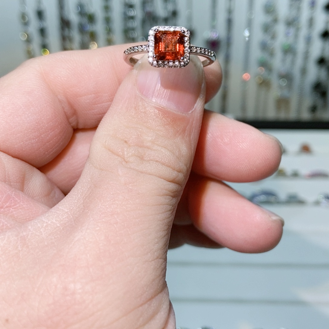 绿水晶戒指银S925镶嵌