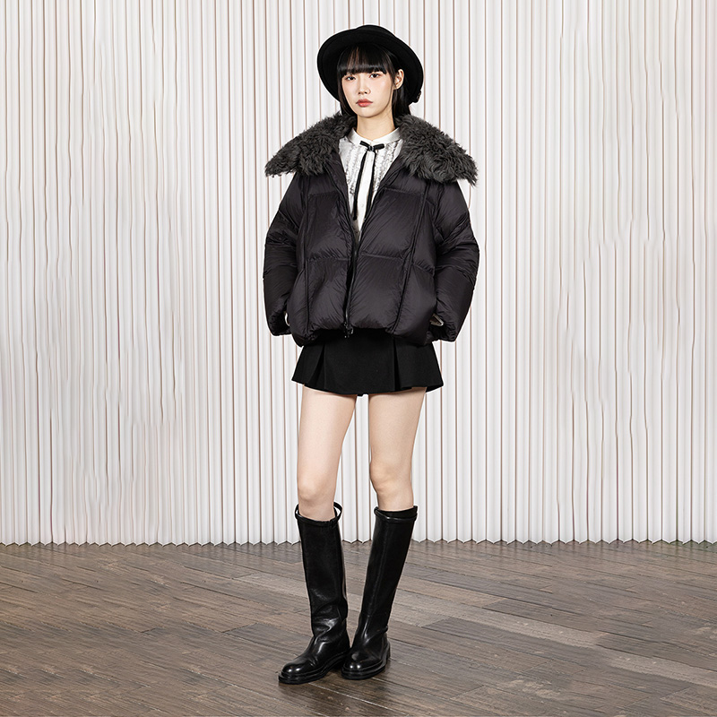 D-HARRY/迪哈利2025冬季新款百搭保暖通勤黑色羽绒服DH254G90990T