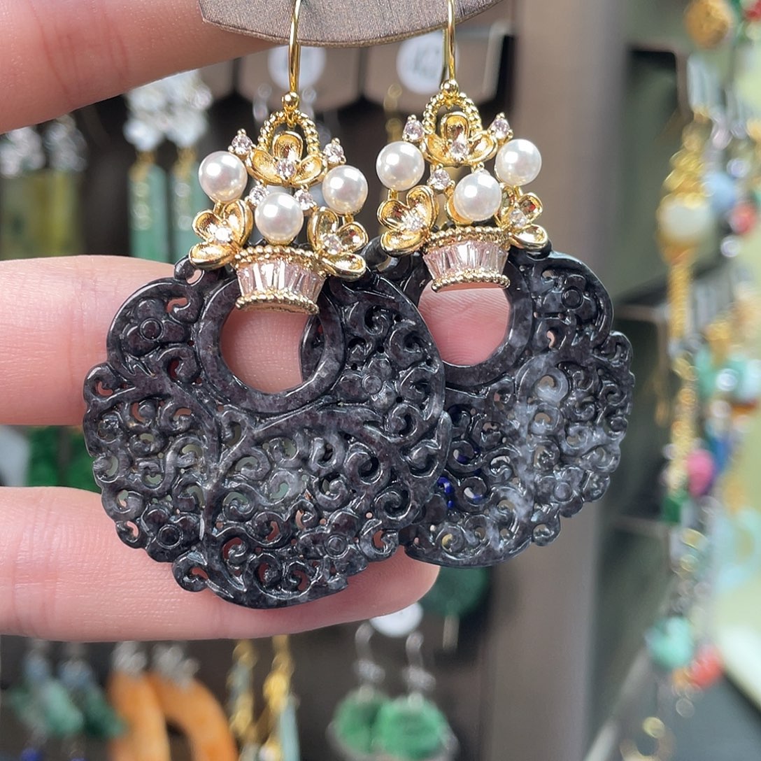 L***@翡翠未镶嵌耳饰084hf