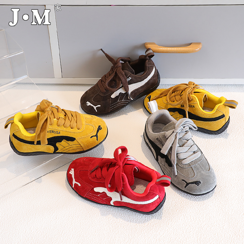 儿童德训鞋真皮2025新款秋季单鞋男童运动鞋防滑女童鞋子休闲板鞋