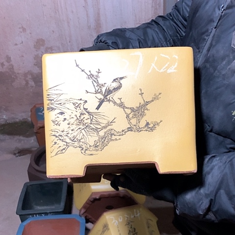 紫砂花盆手工制作