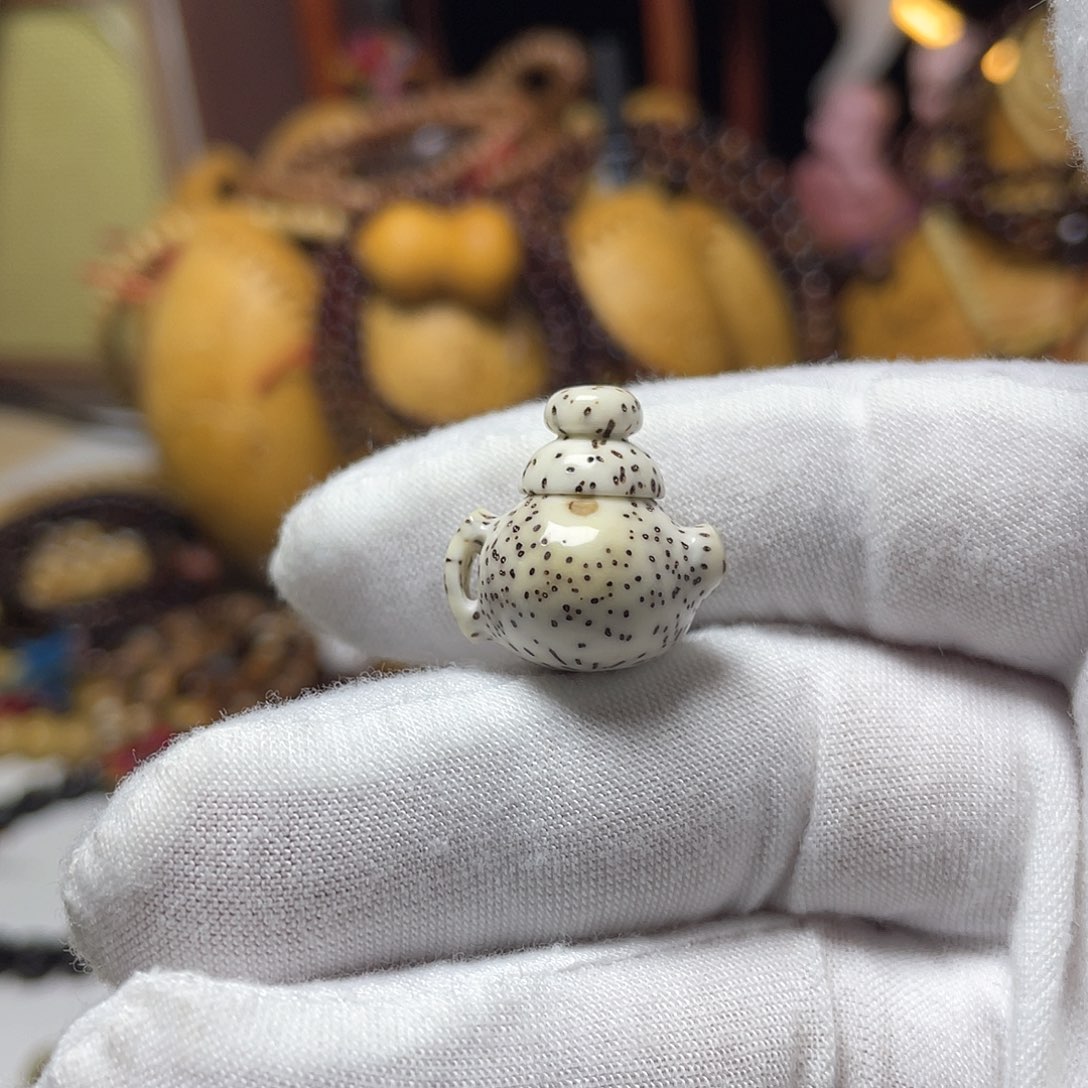 手串星月菩提精工雕刻把把壶原白卡20