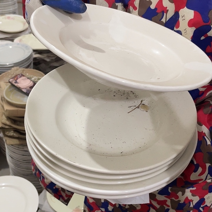 瓷片强化瓷深盘6个 23厘米