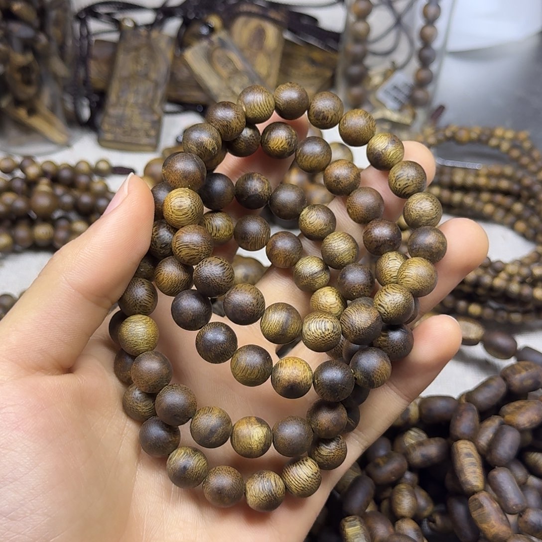 沉香沉香碎屑99分沉1.0圆珠单圈9克加