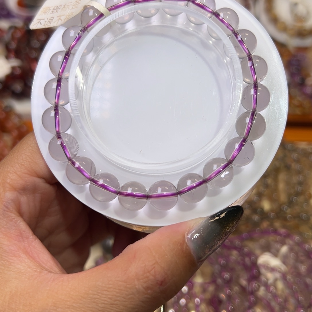 手链水晶未镶嵌高冰波利紫8.8M