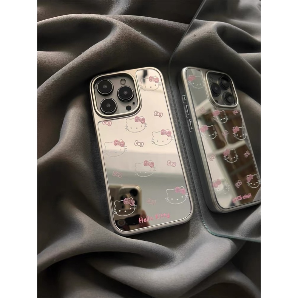【壳乐专属】银色镜面ins点点可爱kt适用苹果17pro女iphone15手机壳