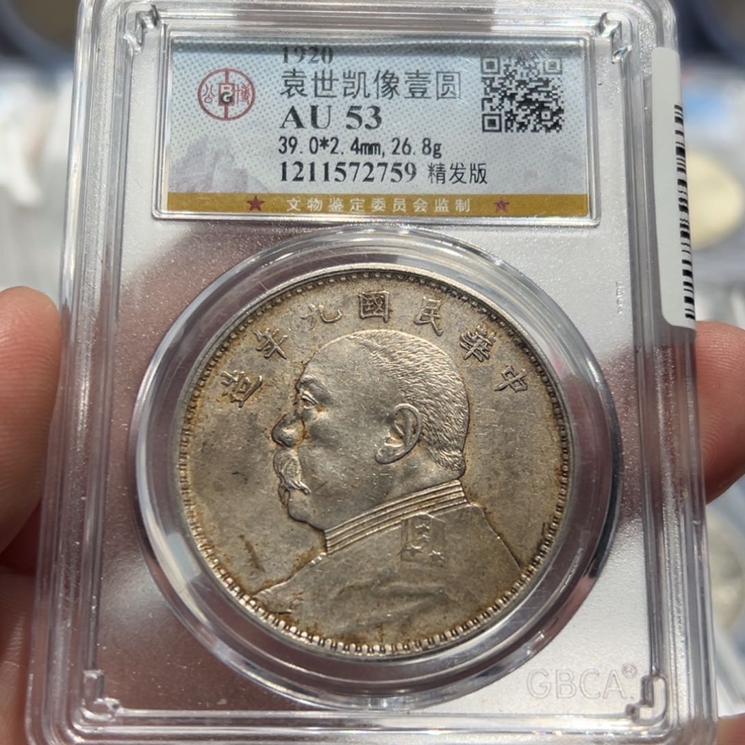 银AU53九年精发大头银币2759