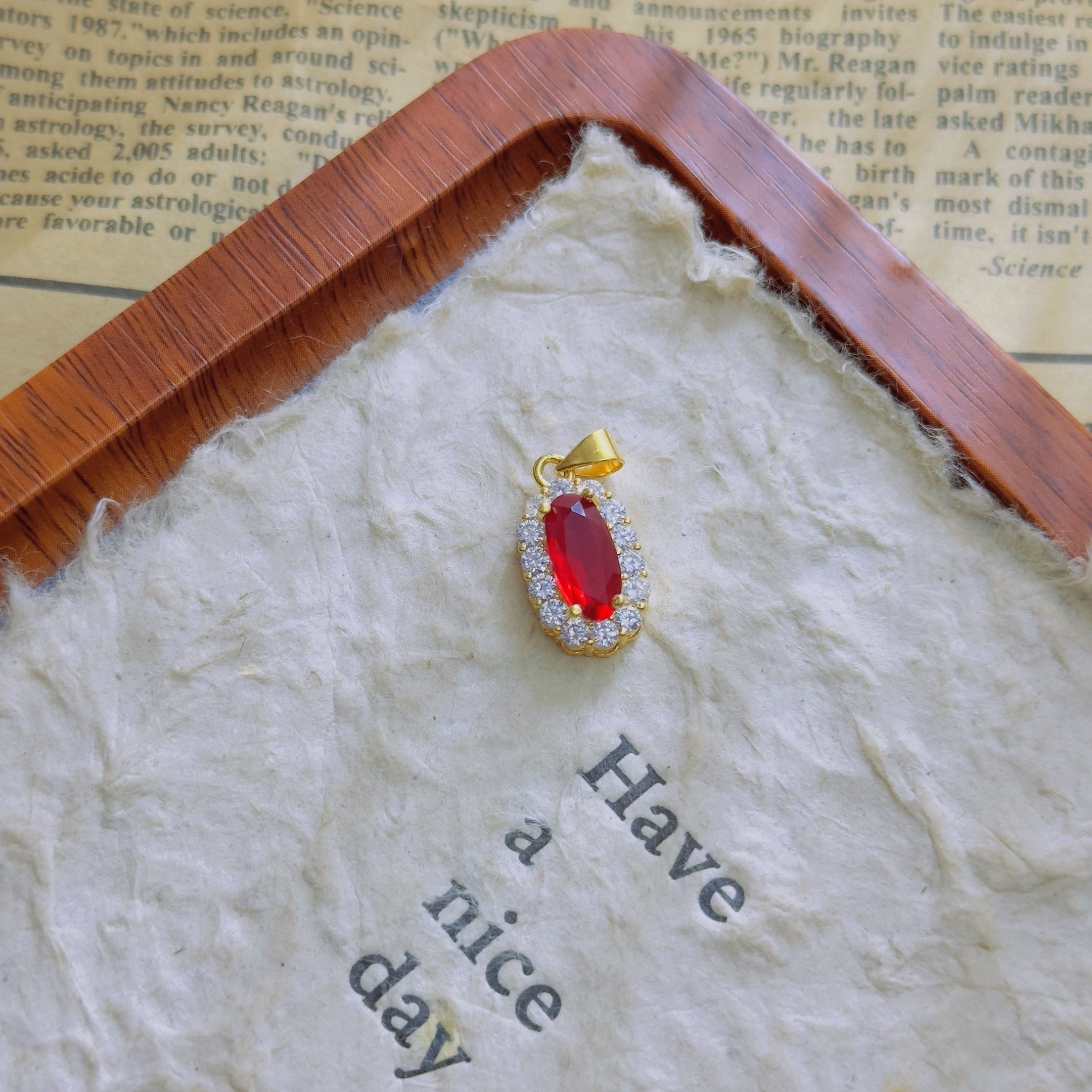 【丁老头甄选】超级福利高定红色满镶吊坠60252