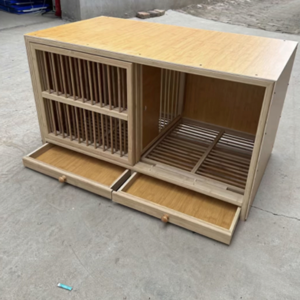 鸽子竹木推拉配对巢箱