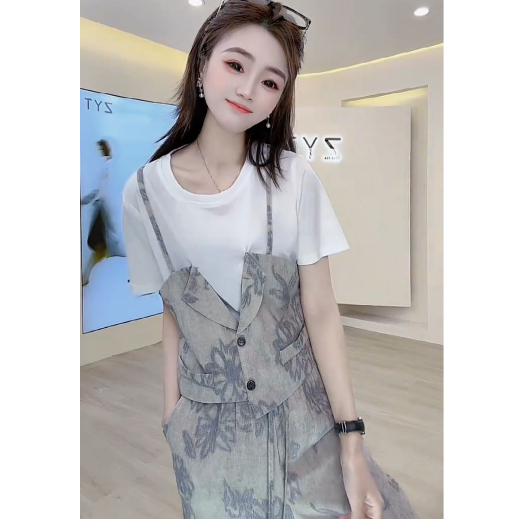 时尚两件套中国风纯欲风时尚套装夏季小个子慵懒风公主风脏脏风