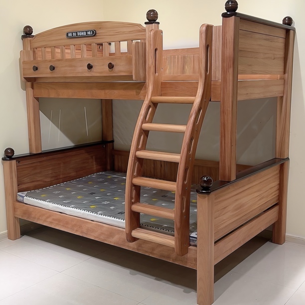 红檀木加厚款全实木上下床双层床高低子母床成人儿童上下铺木蜡油