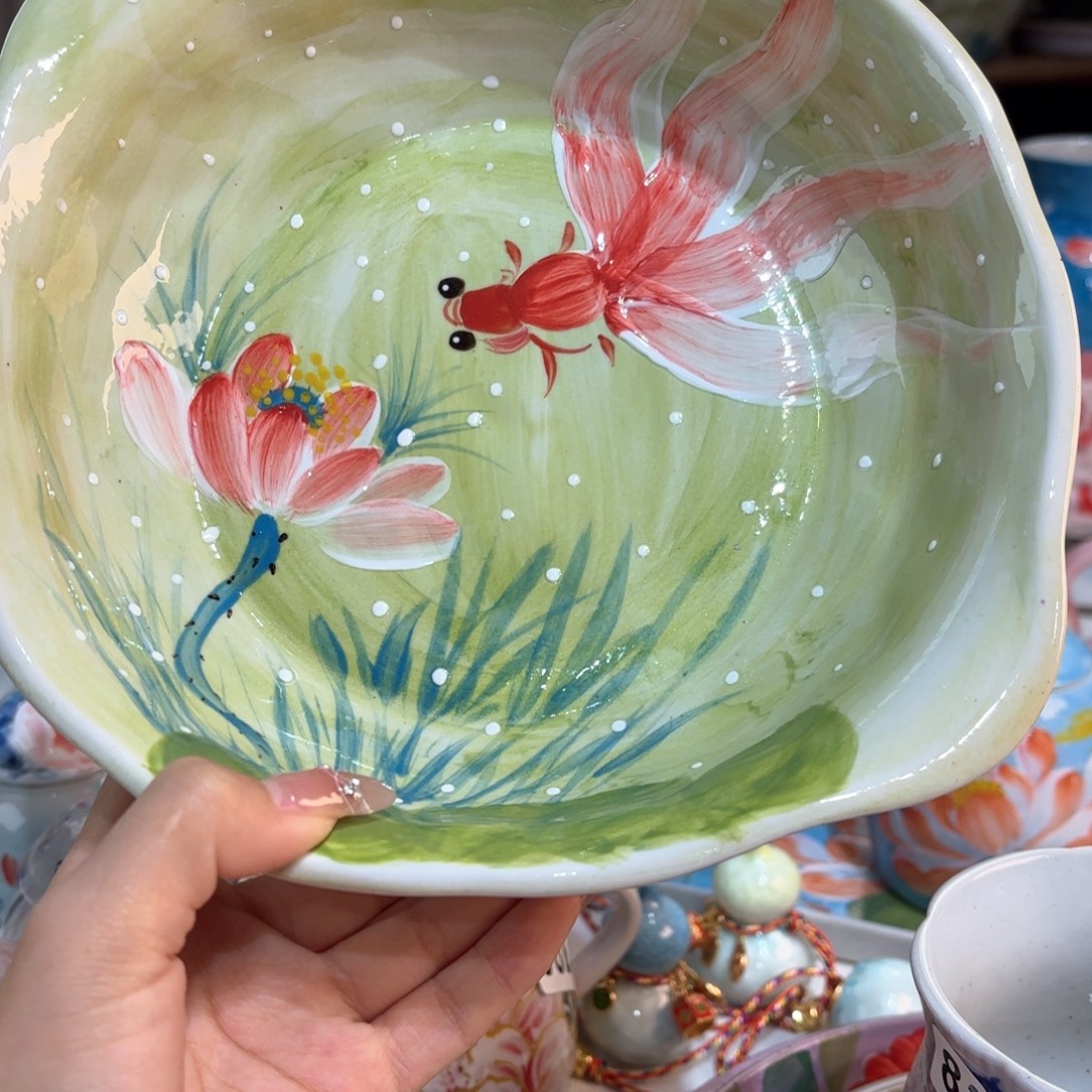 景德镇手绘高温釉下彩陶瓷茶具