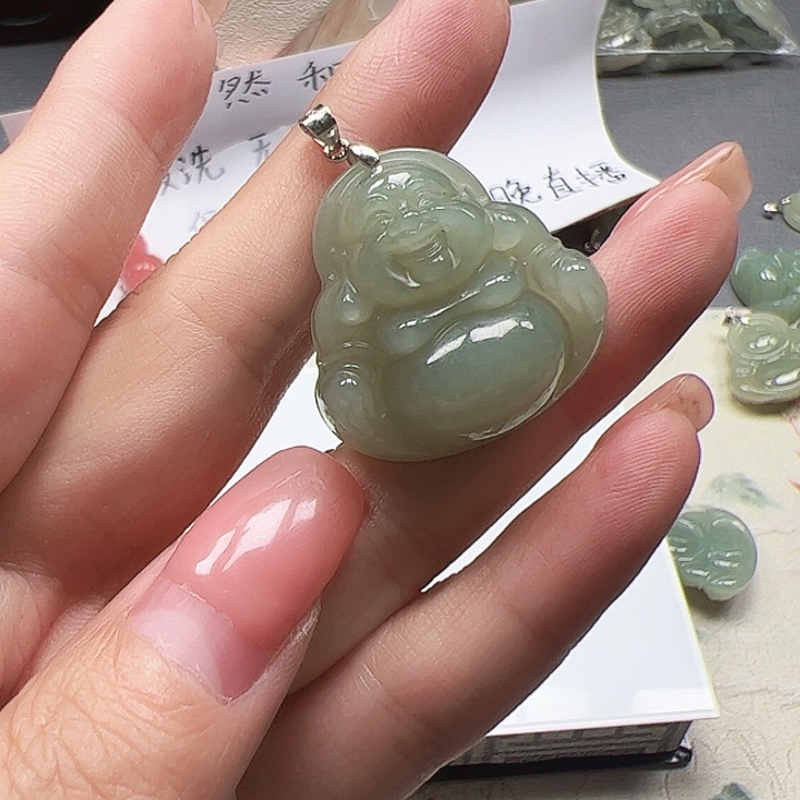 和田玉银S925镶嵌颈饰27