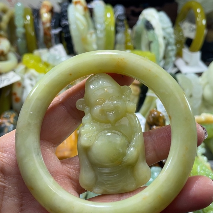 岫玉未镶嵌手镯59.60