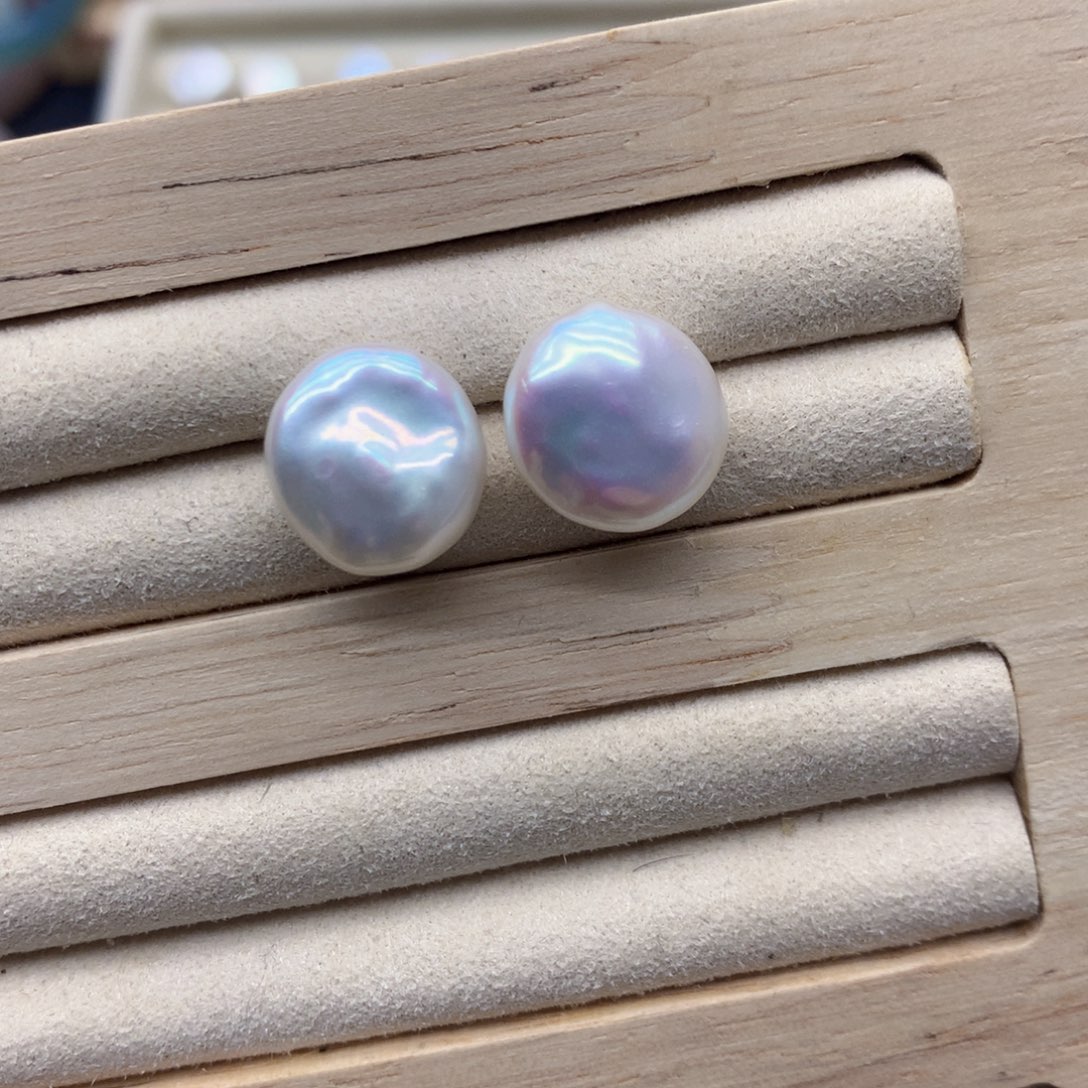 淡水珍珠耳饰银S925镶嵌